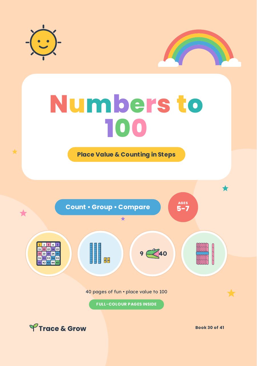 Numbers to 100, front cover